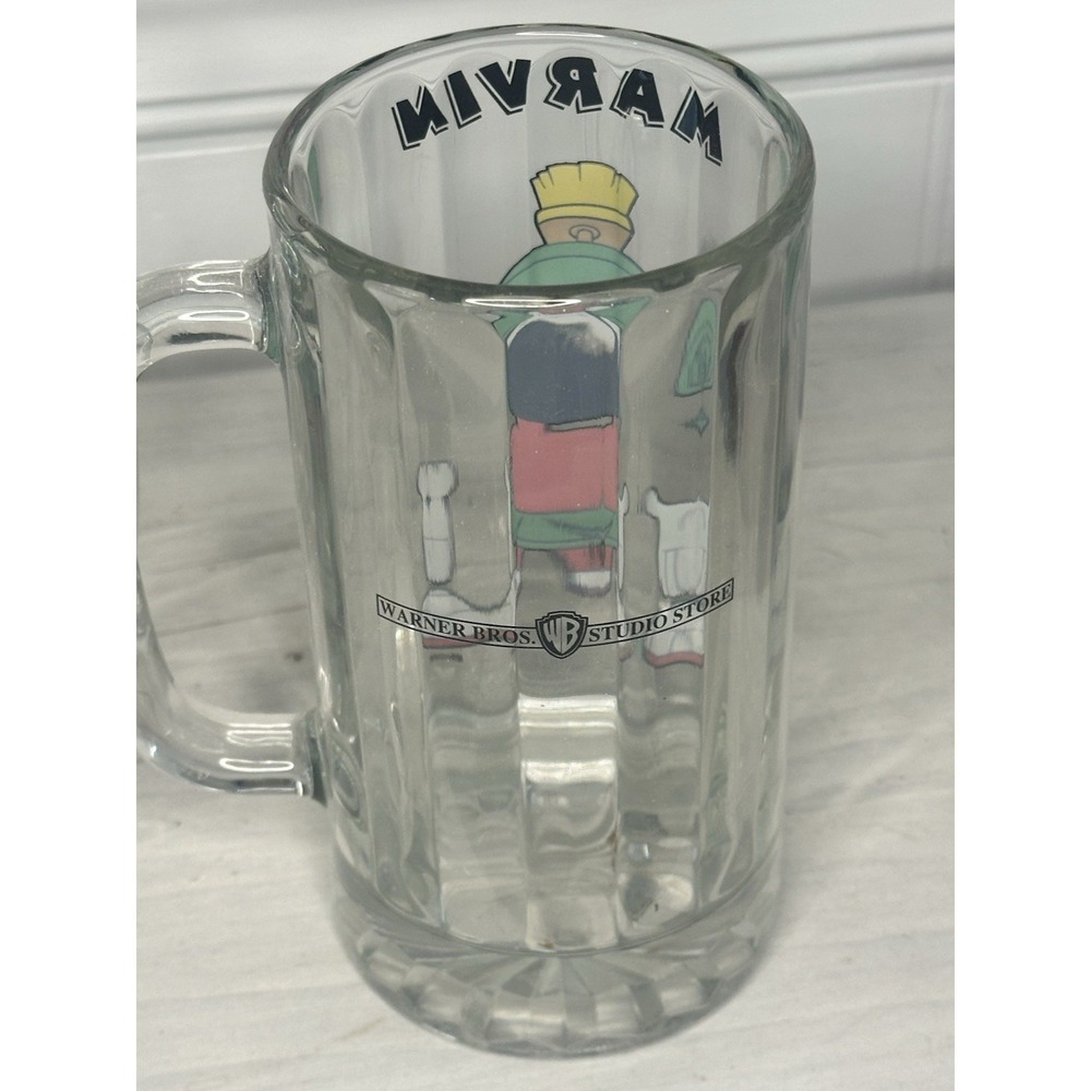 Warner Brothers Marvin The Martian 15 oz Ribbed Mugs Rare!‎ Heavy EUC (2) - Picture 2 of 3